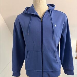 Polo Ralph Lauren Blue Zip-Up Double Knit Hoodie